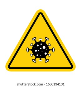 Coronavirus icon, 2019-ncov danger sign. Stop epidemic vector symbol isolated on white background