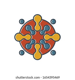 Coronavirus icon, 2019-nCov novel coronavirus concept resposible for asian flu outbreak 