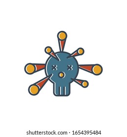 Coronavirus icon, 2019-nCov novel coronavirus concept resposible for asian flu outbreak 