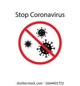 Coronavirus icon, 2019-nCov novel coronavirus concept resposible for asian flu outbreak and coronaviruses influenza as dangerous. Sign caution coronavirus. 