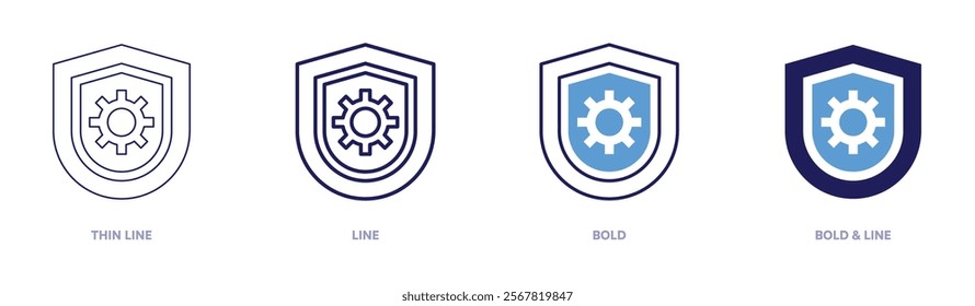 Coronavirus icon in 4 different styles. Thin Line, Line, Bold, and Bold Line. Duotone style. Editable stroke.