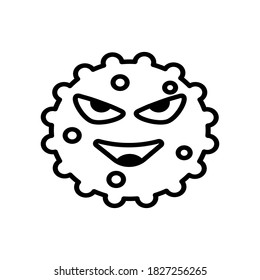 coronavirus Icon Bacteria Cell Covid-19 wih facial expression template vector