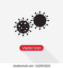Coronavirus Icon, Coronavirus Bacteria Cell Icon, Bacteria Icon Vector Illustration Eps10