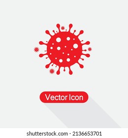 Coronavirus Icon, Coronavirus Bacteria Cell Icon, Bacteria Icon Vector Illustration Eps10