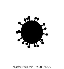 Coronavirus icon black isolated on white background. Danger of infection. Dangerous virus sign. Global infection