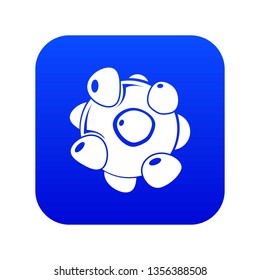 Coronavirus icon blue vector isolated on white background