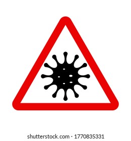 Coronavirus icon, caution, attention, Covid-2019. Dangerous coronavirus, isolated vector icon on a white background.
