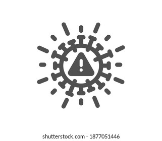 Coronavirus icon. Covid virus sign. Infection alert symbol. Quality design element. Flat style coronavirus icon. Editable stroke. Vector