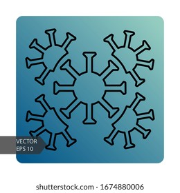 Coronavirus icon. COVID-19. Black vector icon EPS 10. 