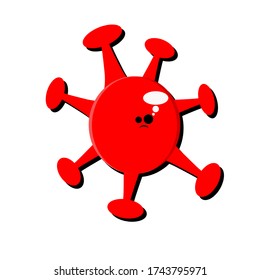 Coronavirus icon. Covid-19. Coronavirus Cell, 2019-nCoV in China, Wuhan. Isolated Vector Icon