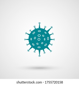 icono del coronavirus. Bacterias peligrosas. Ilustración del vector EPS 10.