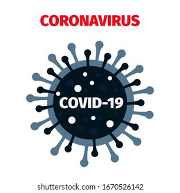 Icono del Coronavirus. Icono de COVID-19. Alerta pandémica. Brote de coronavirus. Detener el virus. epidemia mundial de coronavirus. Ilustración vectorial aislada en fondo blanco para afiche, pancarta, volante. 