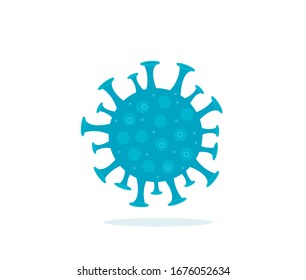 Coronavirus icon flat style. Dangerous pneumonia pandemic virus. Isolated on a white background. Vector illustration
