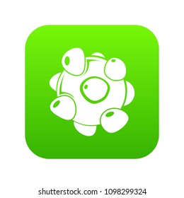 Coronavirus icon green vector isolated on white background