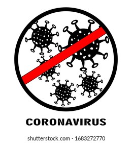 Coronavirus icon.No infection and stop coronavirus concept.vector illustration