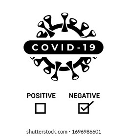Coronavirus icon for infographic or website. Novel Coronavirus 2019-nCoV. 2019 and 2020 pandemic. With positive and negative symbol illustration text.