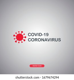 Coronavirus icon isolated on a gray background. Virus icon in a flat style. Vector illustration.