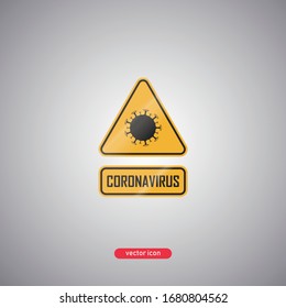 Coronavirus icon isolated on a gray background. Vector illustration.