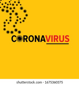 Coronavirus icon isolated on orange  background. Coronavirus background or banner