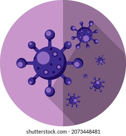Coronavirus icon on purple background. Flat icons. Coronavirus icon vector. 