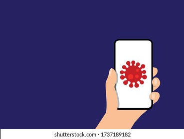 Icono de Coronavirus en un smartphone