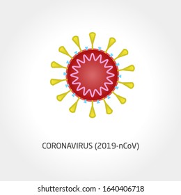 Coronavirus icon on white background. Novel coronavirus (2019-nCoV) icon. New Covid-19 disease in Wuhan, China. Vector illustration suitable for any presentation and infographic designs.
