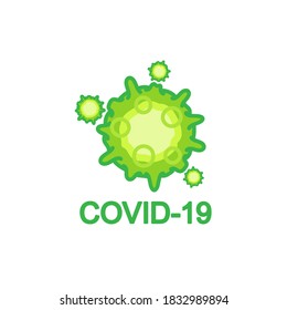 Coronavirus icon on white background, COVID-19 infection cell illustration, epidemic alarm concept