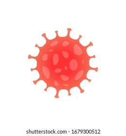 Coronavirus icon. Red corona virus disease symbol. Influenza epidemic logo. Sars Covid-19 sign. Isolated on white background. Vector illustration image.