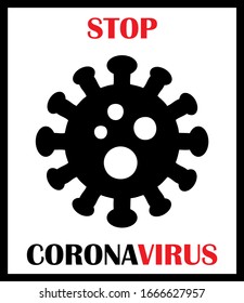 Coronavirus Symbol mit Red Prohibit Sign, 2019-nCoV Novel Coronavirus Bacteria. Keine Infektion und Stopp von Coronavirus Konzepten. Dangerous Coronavirus Cell in China, Wuhan. Symbol für einzelne Vektorillustration