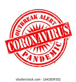 coronavirus icon and round distressed stamp seal with Coronavirus text. Coronavirus icon, 2019-nCov novel coronavirus concept resposible for illness outbreak and coronaviruses influenza as dangerous