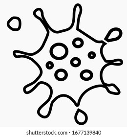 Coronavirus icon. SARS-CoV-2 infection. Pandemic COVID-19. Illustration of bacteria. Figure of the causative agent of the flu. Vector icon