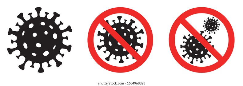 Coronavirus icon set. Covid 19. Virus stop sign. Vector