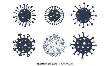 coronavirus icon set. covid-19 vector. virus. bacteria