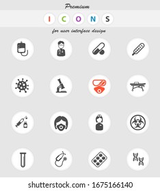 Coronavirus icon set for infographic or website. Novel Coronavirus 2019-nCoV. 2019 and 2020 epidemic COVID-19