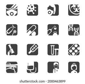 Coronavirus icon set for infographic or website. Novel Coronavirus 2019-nCoV. 2019 and 2020 epidemic COVID-19