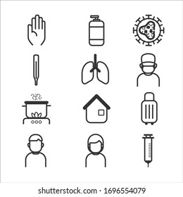 Coronavirus icon set simple set infographic or website