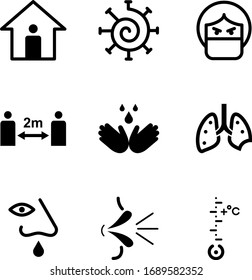 Coronavirus icon set. Vector illustration, EPS 10