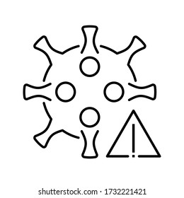 Coronavirus Icon  Sign, 2019-nCoV Novel Coronavirus Bacteria. No Infection and Stop Coronavirus Concepts. Dangerous Coronavirus ,Cell Isolated Vector Icon