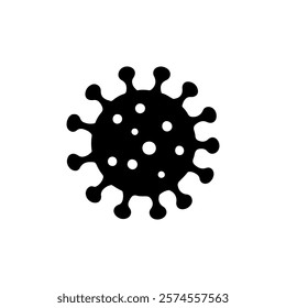 Coronavirus icon silhouette vector illustration on white background.