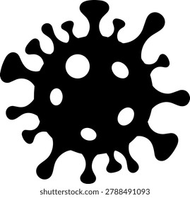 Coronavirus icon. style is flat symbol, black color, rounded angles. simple virus vector illustration. covid-19 microbe silhouette.