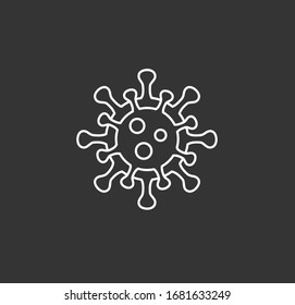 Coronavirus icon and symbol. Pandemic 2019-nCoV icon set for infographic or website. Spread and growth of diseased, infographics. Vector line illustration