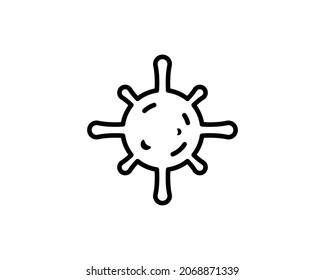 Coronavirus icon. Thin linear coronavirus outline icon isolated on white background from Coronavirus Prevention collection. Modern line vector sign, symbol, stroke for web and mobile.
