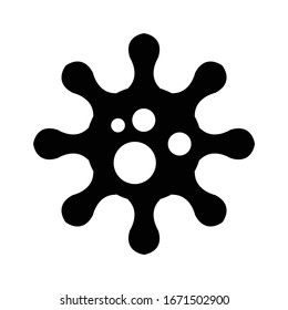 Coronavirus icon vector black on white background isolated.