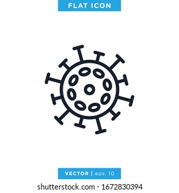 Plantilla de diseño del vector de iconos de Coronavirus