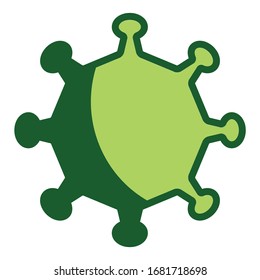 Coronavirus icon vector illustration.

An artistic interpretation of the virus that caused the 2020 world pandemic.