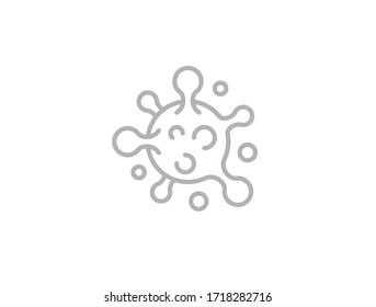 Coronavirus icon vector illustration. Minimal COVID-19 icon for infographics. Dangerous virus symbol line design. Unified visual appearance for pandemic communication.