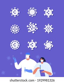 Coronavirus icon vector set. Pandemic, COVID-19
