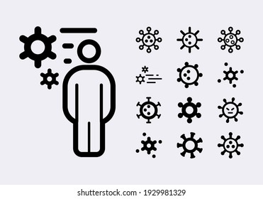 Coronavirus icon vector set. Pandemic, COVID-19