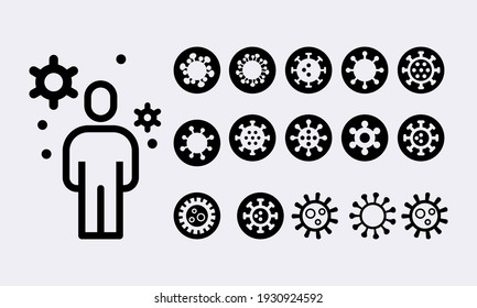 Coronavirus icon vector set. Pandemic, COVID-19