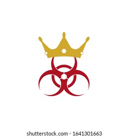 Coronavirus icon vector, sign. Crown and virus sign vector.